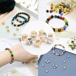 9, 12, 15mm <b>initial</b> beads, A-Z letter charms, DIY <b>bracelet</b>, necklace, earring jewelry making techniques - Product Image 1
