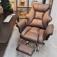 Chaise de bureau pivotante ergonomique en cuir moderne de luxe pour PDG, idéale pour atelier