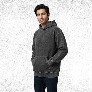 Sudadera con Capucha de Invierno para Hombre, Estilo Urbano, Cierre Frontal con Cremallera, 100% Algodón, Corte Regular, Lavado Vintage, de Alta Calidad y Secado Rápido - Product Image 1
