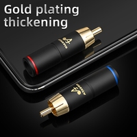 ATAUDIO HIFI Connecteurs RCA mâles en cuivre pur plaqué or pour câble audio RCA, amplificateur de haut-parleur, câble de signal