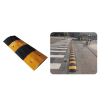 Ralentisseurs routiers en caoutchouc jaune et noir durables pour autoroute, allée, parking, systèmes de gestion de la vitesse des véhicules, taille personnalisable