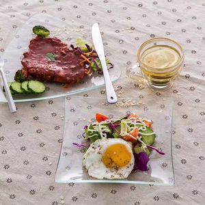 Peralatan Makan Kaca Kristal Jernih, Piring Kaca Minimalis, Piring Sajian Salad Buah - Product Image 2