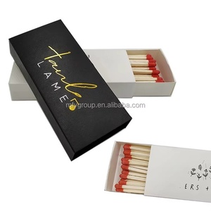 Scatole di <span class=keywords><strong>fiammiferi</strong></span> nere personalizzate lamina d'oro in legno <span class=keywords><strong>fiammiferi</strong></span> di sicurezza con testa colorata accessori per fumare pubblicità candele Hotel - Product Image 1