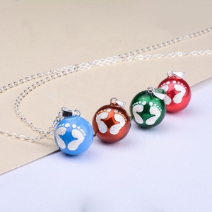 Cadeau de noël bébé empreinte Émail Bola de Grossesse Carillon Bola Pendentif - Product Image 4