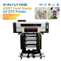 Imprimante tout-en-un XinFlying UV DTF 42cm 4pcs I1600-U1 avec tête d'impression UV, machine UV DTF A2 avec laminateur