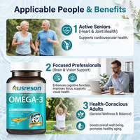 Nouvelles Capsules d'Huile de Poisson Oméga-3 6 9 Originales Testées 500mg 1000mg Vitamines Supplément Humain Halal Végétalien Oméga 3 en Chine