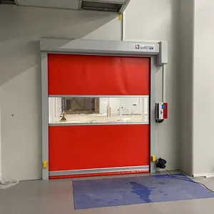 Kolay kurulum yüksek hızlı rulo kapılar uygun hızlı haddeleme çift kapı bağlantı güçlü PVC hızlı kapı hava duş
