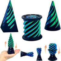 3er-Pack 3D-Gedruckte Plastik Handgefertigte Spiral-Kegel-Fidget-Spielzeuge mit Unmöglichem Pyramiden-Durchdringungsdesign
