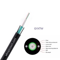 Fournir 12 Core G652D PBT Tube lâche fil d'acier blindé câble à fibres optiques souterrain GYXTW HDPE gaine extérieure bande de blocage de l'eau
