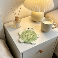 Sous-verre rond en coton tissé fait main, motif animal de dessin animé, pour les coins de la maison neuve, cadeau surprise pour collègues, marque surprise