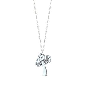 Collar de Mini Hongo de la <span class=keywords><strong>Suerte</strong></span> en Acero Inoxidable de Inspire Jewelry, un Símbolo de Nuevas Comenzadas, Buena <span class=keywords><strong>Salud</strong></span> <span class=keywords><strong>y</strong></span> Buena <span class=keywords><strong>Suerte</strong></span> - Product Image 1