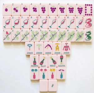 Elegante Regalo di Natale Mahjong, Tessere Mahjong in Acrilico Rosa Vino Squisito - Product Image 1