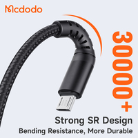 Mcdodo 228 Micro USB Vente en gros Charge rapide QC4.0 Charge rapide Nylon Durable Données Micro Câble 0.2m 1m pour Tecno itel Infinix