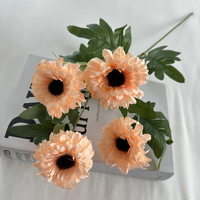 4 têtes de chrysanthèmes artificiels, fleurs de chrysanthèmes simulées pour la décoration de mariage, maison, hôtel, bureau, chambre