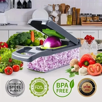 Nouvel outil de cuisine multifonction en acier inoxydable, hachoir à fruits et légumes, coupe-oignon et hachoir à aliments pour hacher les légumes