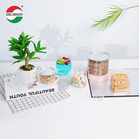 Bocal carré transparent en plastique PET de qualité alimentaire avec couvercles faciles à ouvrir bouchon en PP pour emballage alimentaire
