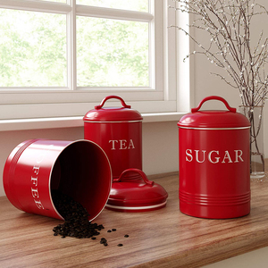 Ksy Có Thể Thiết Lập <span class=keywords><strong>3</strong></span> Kín Trang Trại Canister Đường Cà Phê Trà Lưu Trữ Jar Kim Loại Nhà Bếp Canister <span class=keywords><strong>Set</strong></span> - Product Image 6