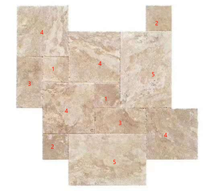 Gạch Lát Đá Tumble <span class=keywords><strong>Travertine</strong></span> Ngà Voi Họa Tiết Pháp Mẫu Ngoài Trời Sân Hồ Bơi <span class=keywords><strong>Travertine</strong></span> - Product Image 2