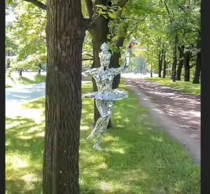 <span class=keywords><strong>Vestido</strong></span> de Espejos Plateados de Gran Demanda 2024 para Mujer, Traje de Espejos para Actuaciones y Espectáculos en Escenario - Product Image 6