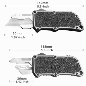 <span class=keywords><strong>Couteau</strong></span> utilitaire automatique OTF Cali Legal Length Heavy Duty à double action, lame de rasoir SK5 tranchante et remplaçable - Product Image 5