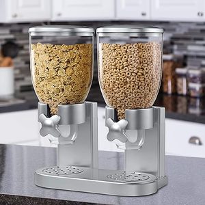 Nouveau distributeur de grain de récipient de stockage des aliments en plastique de double de petit déjeuner de vente chaude - Product Image 6