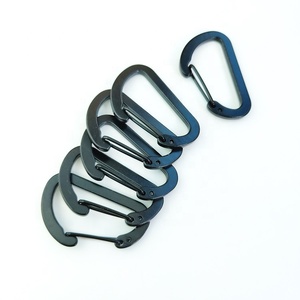 Minimosquetón <span class=keywords><strong>pequeño</strong></span> de aluminio en forma de D, negro, 4CM - Product Image 2