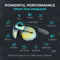 Lunettes Intelligentes avec Caméra HD 12MP, IA Sportive, Vidéo 4K, Photo Anti-Tremblement, Communication Vocale, TR90, pour Cyclisme, Course à Pied et Randonnée en Extérieur