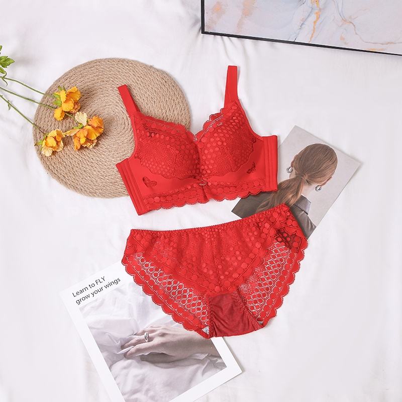 Wholesale Lace Bra Set New Beauty Back Lingerie Set Breathable Floral Seamless Sexy Bra Set