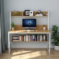 Bureau d'angle pour ordinateur de chambre à coucher, bureau de travail à domicile avec étagère pour la maison