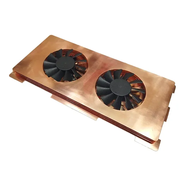 Pure  Copper GPU Backplane Radiator For RTX 3090 3080 3070 Graphics Card Backplate Memory VRAM Heatsink Auxiliary Cooling Fan.