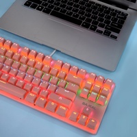 Clavier mécanique ABS en plastique rose à 87 touches, rétroéclairé LED, nouveau modèle K300, avec disposition personnalisée, prix d'usine OEM ODM
