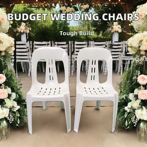 Daire giriş spor salonu veya dış kullanım için zarif dış mekan yemek masası ve sandalye seti geri dönüştürülebilir plastik düğün sandalyeleri - Product Image 2