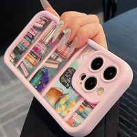 Coque de téléphone portable antichoc en TPU avec motif floral et design échelle pour iPhone XR XS 11 12 13 14 15 16 17 18 Pro Max