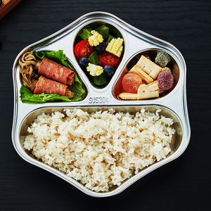 Plateaux de service arabes en acier inoxydable IKITCHEN, assiettes <span class=keywords><strong>à</strong></span> dîner en métal <span class=keywords><strong>à</strong></span> trois, quatre ou cinq compartiments pour enfants, pour écoles et restaurants - Product Image 6