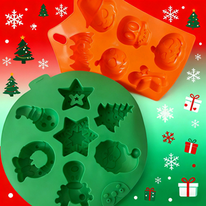 Molde de silicona de forma geométrica <span class=keywords><strong>para</strong></span> dulces y chocolate-Calcetín de Navidad y diseño de campana, estilo <span class=keywords><strong>divertido</strong></span> de Halloween, accesorio <span class=keywords><strong>para</strong></span> hornear - Product Image 2