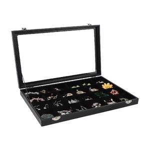 Matériel de haute qualité 24 grille boîte à bijoux étui organisateur <span class=keywords><strong>vitrine</strong></span> affichage bijoux amovible - Product Image 1
