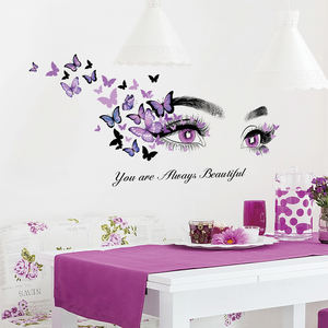 Décoration de la maison <span class=keywords><strong>chambre</strong></span> 3d yeux salon de beauté stickers muraux pour filles - Product Image 4