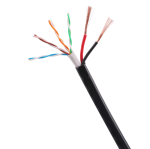 Cable de red Cat5 Cat5e para exteriores Siamés 4PR/2pr 24awg Cctv Cable con potencia 100M - Product Image 4