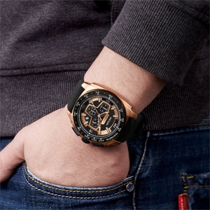 Montre sport pour homme MEGIR 2056, bracelet en silicone décontracté, chronographe étanche - Product Image 6