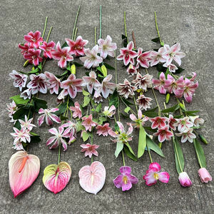 Flores Artificiales Rosadas al por Mayor LO-624, Flores Decorativas <span class=keywords><strong>de</strong></span> Lirio, Tulipán y Orquídea Artificiales para Decoración <span class=keywords><strong>de</strong></span> Bodas y Hogar - Product Image 1