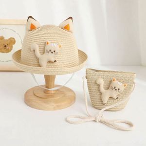 Wholesale Children's Paper Bucket Sun <b>Hat</b> Boys and Girls Summer Travel Ski Casual <b>Bag</b> Set - Product Image 4