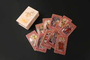 <span class=keywords><strong>Jeu</strong></span> de cartes de tarot imperméables en feuille d'or rose, 78 cartes en PET durables, tarot Waite pour la divination et les jeux de société - Product Image 2