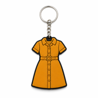 Llavero de PVC suave 3D personalizado al por mayor, diseño de dibujos animados, con logo personalizado para niñas, accesorio de moda para vestidos y bolsos.