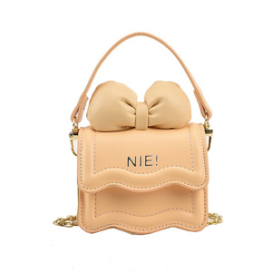 Nuova Borsa a Tracolla Mini Versione Coreana Autunnale per Donne <span class=keywords><strong>e</strong></span> Ragazze, Materiale PU, Design con Fiocco <span class=keywords><strong>e</strong></span> Catena, Piccola Borsa Familiare - Product Image 6