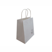 Sac en papier kraft blanc recyclé personnalisé avec logo, sac à main réutilisable pas cher, sacs en papier kraft blanc pour le shopping