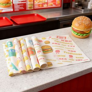 Papel para Hamburguesas, Papel para Sándwiches, Papel Antigrasa, Papel Encerado de Grado Alimenticio con Logotipo Personalizado, Papel para Hornear, Papel para Rollos de Pollo - Product Image 3