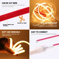 Cob Led Strip Drl Led Strip 2835 Étanche Lumière Extérieure Cob Ip68 Silicone 12v 24v Voiture Flexible DRL Led Strip