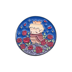 Spilla da bavero in stile fiabesco con principe e volpe, in lega di zinco, smalto duro e morbido, distintivi personalizzati, graziosa spilla all'ingrosso con logo personalizzato - Product Image 4