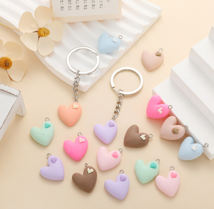 Nuovo Design cuore in resina Flatback cabochon Charms con anello foro per fai da te gioielli Deco parti artigianali - Product Image 3