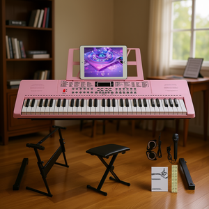 Organo elettronico Gep-110 con tastiera a 61 tasti, altoparlanti integrati e supporto per spartiti, ideale per principianti - Product Image 2